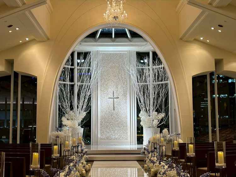 二万粒のパールを使用したチャペルです。自然光も取り入れられる所が魅力的でした。