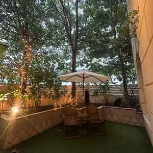 ガーデンに緑が多く、狭いながらも開放感がありました。