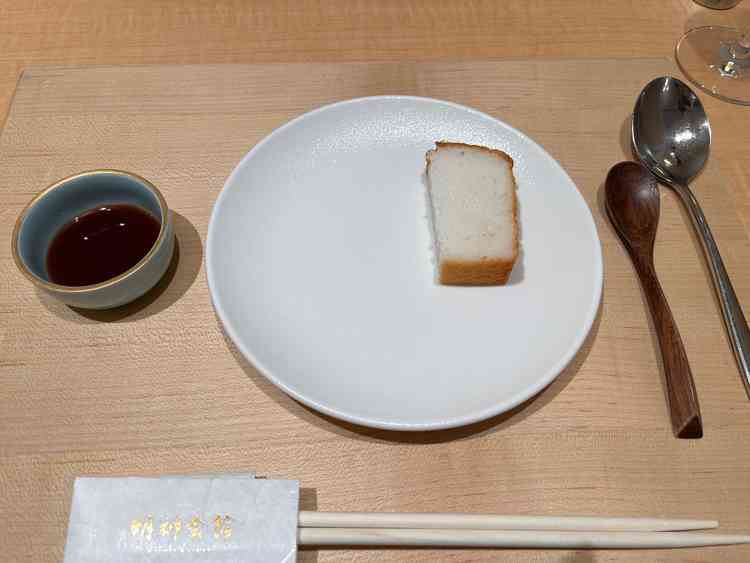 試食でいただいた自家製米粉パンの写真。もちもちでとても美味しい。