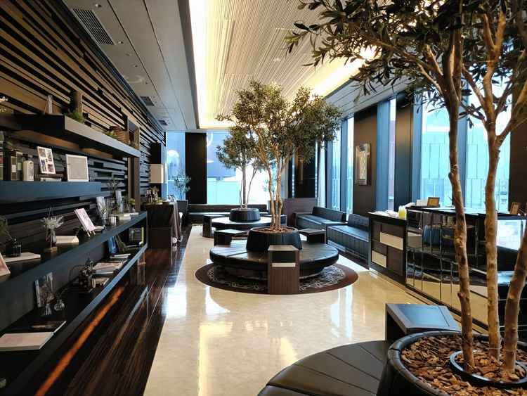 ロビー。ロビーは落ち着いた雰囲気で、カジュアルでもあり高級感もある雰囲気でした。