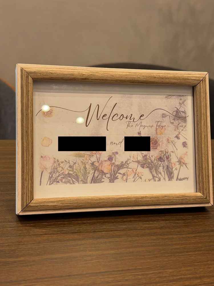 自分たちのウェルカムボードが置かれており特別感を感じまたし。