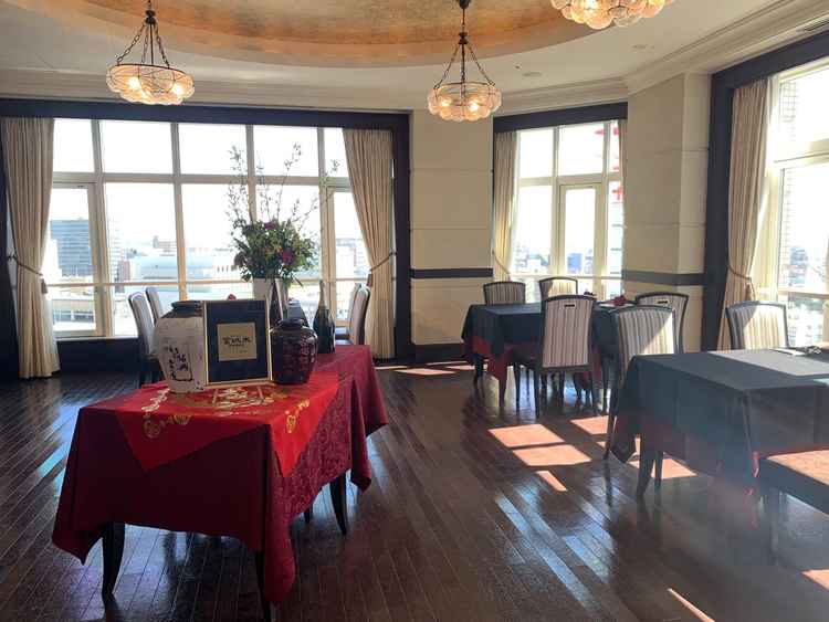 小規模な会食会場からの景色が良い