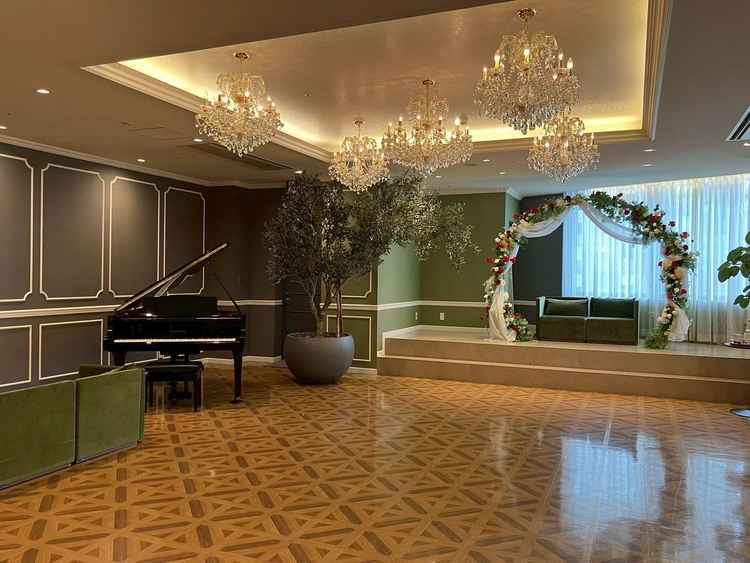 挙式後に30分程行われるウェルカムパーティー。ここで写真やウェルカムドリンクをいただく。