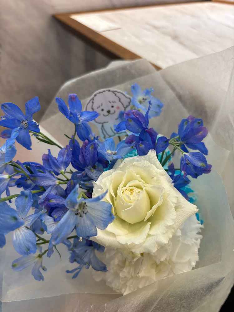 模擬でフラワーシャワーをしていただいた時にいただいたブーケ