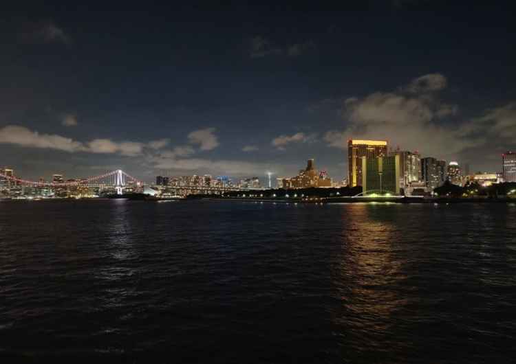 サンセットクルーズでは夜景も楽しむことができました。夜は夜でネオンの光がとてもキレイでした。