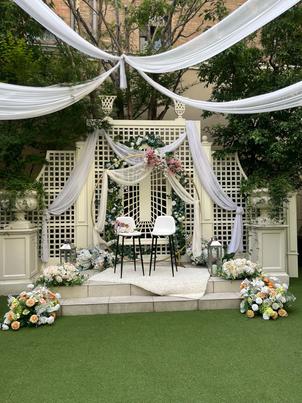 ガーデンでのドリンクの提供も体験させていただいた。都会と思えないような景観でした。
