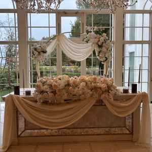 披露宴会場の新郎新婦席