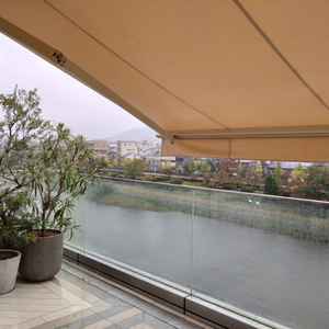 3階の挙式場のテラスからの風景。鴨川が綺麗に見えました。