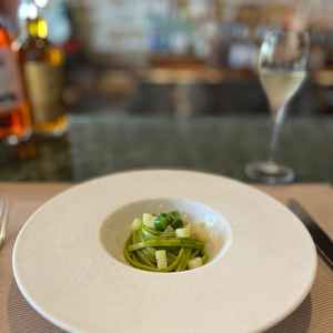 試食①イタリアンらしくパスタです。2人で伺ったので2種類出していただきました。