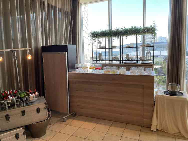 ウェルカムドリンクなどが用意されている