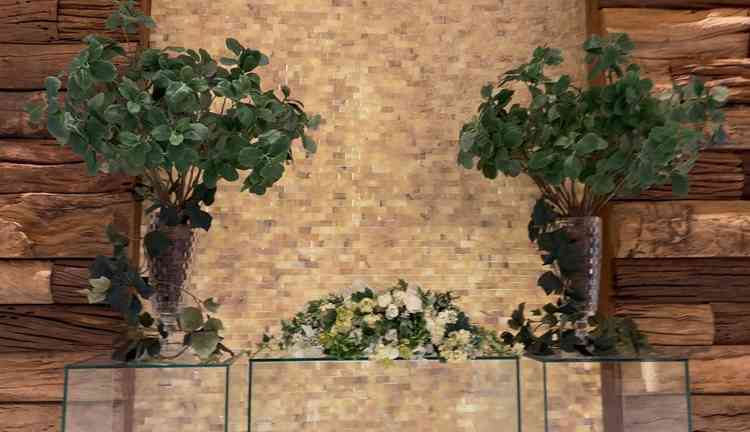 背景がこの色の為ウェディングドレスが映えるらしいです