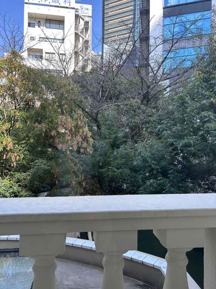 待合室から見えるグリーン✨