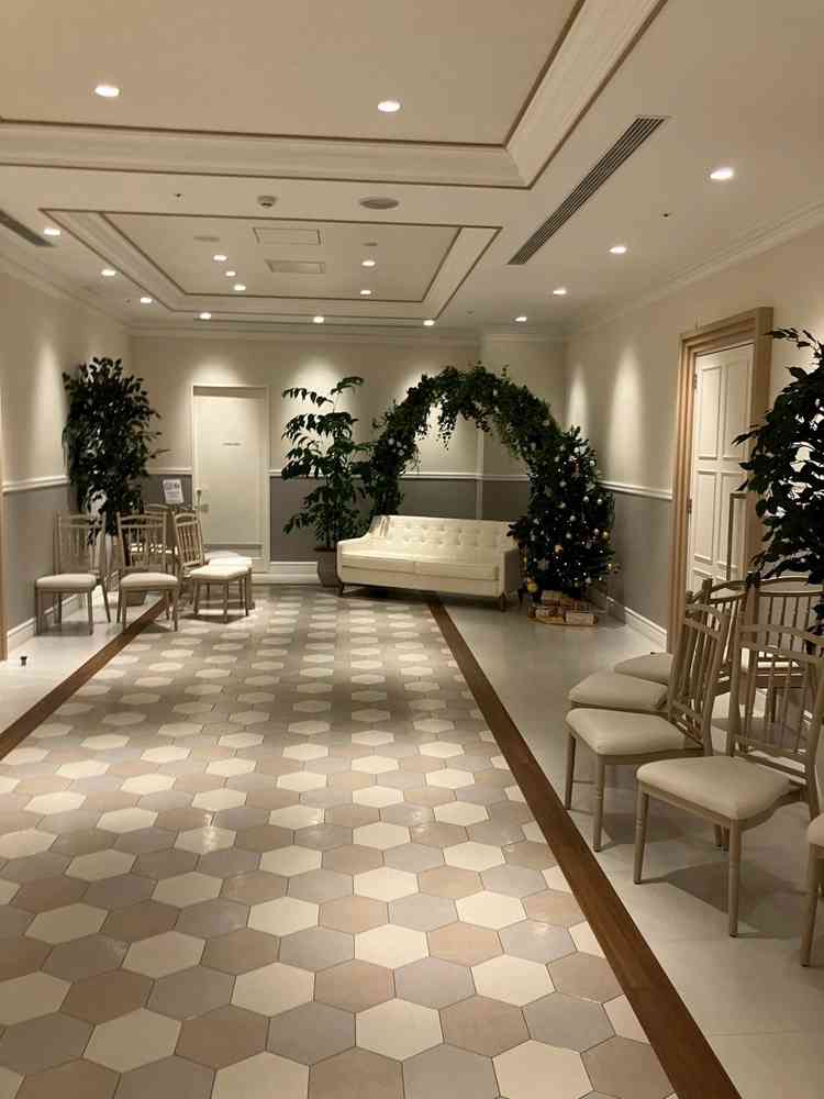 披露宴会場入口にフォトスポットが数箇所あった。