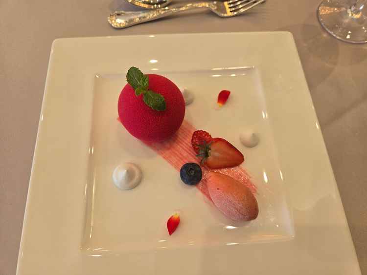 試食会で提供された、いちごのデザートです。盛り付けが美しく、甘さ控えめで美味しかったです。