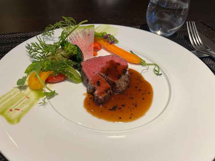 牛フィレ肉の試食。美味しかった。