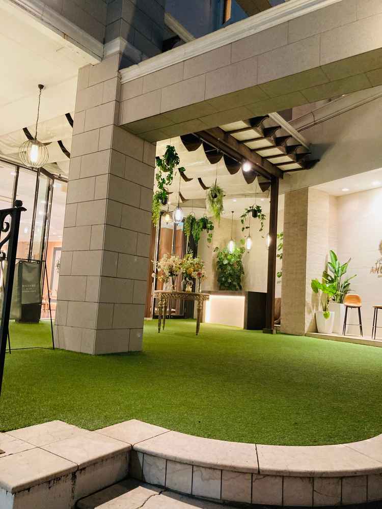 屋根のあるお庭