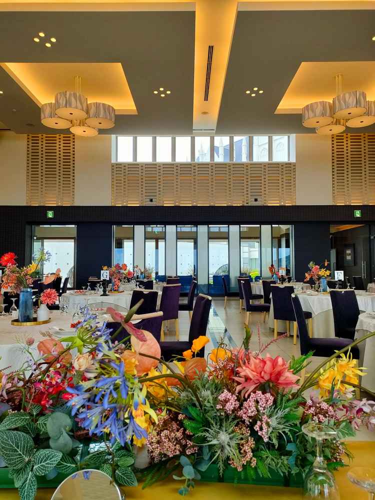 3rdの披露宴会場の高砂から撮った写真。会場全体が見渡せ、華やかで美しかった。