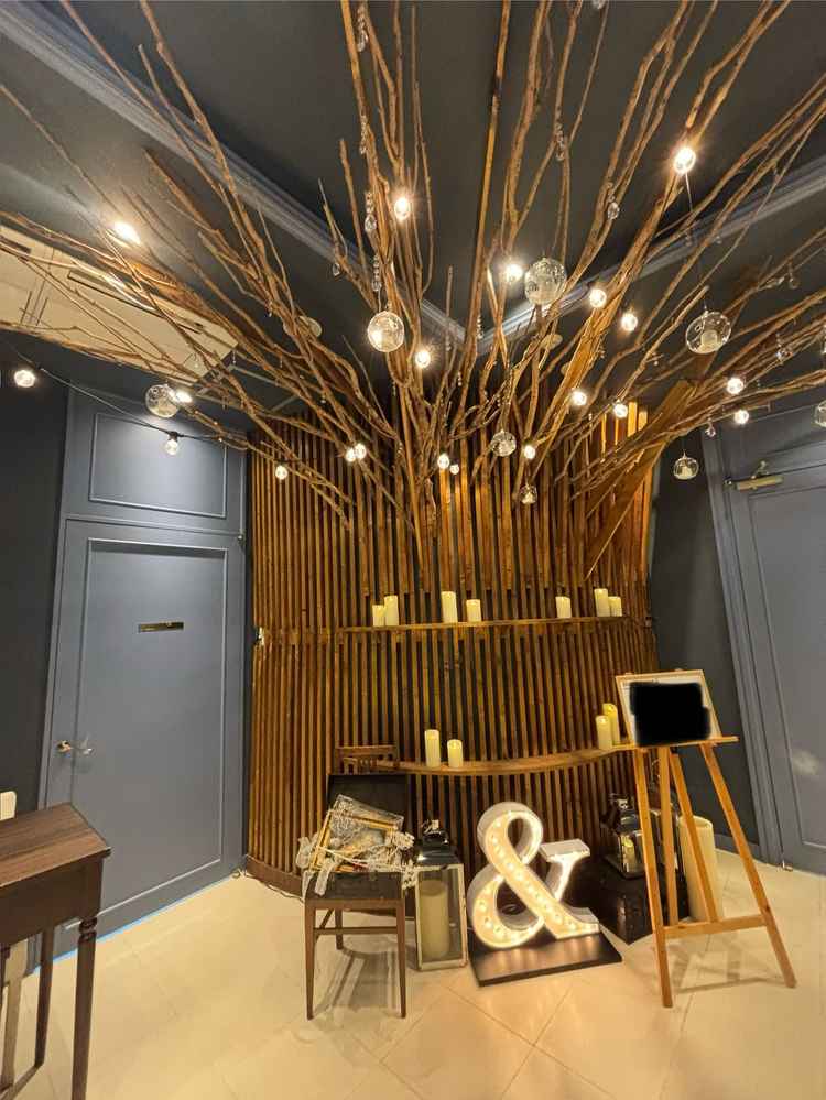 披露宴の入口にある飾り付けスペース。