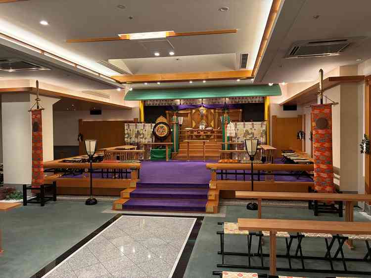 神前式ができる神殿。