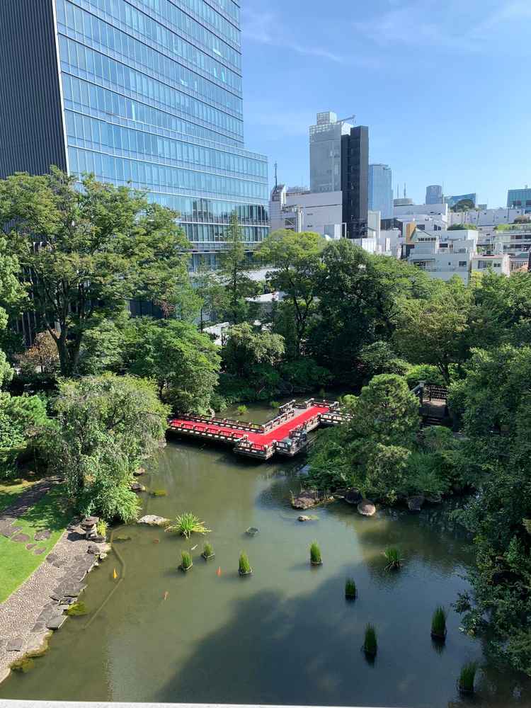 4階の披露宴会場から見た庭園