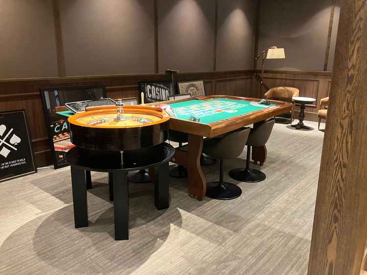 プレパーティ会場のルーレット