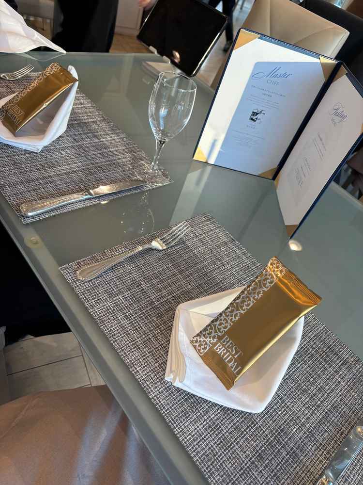 試食会時のテーブル。セッティングが可愛らしかったです。