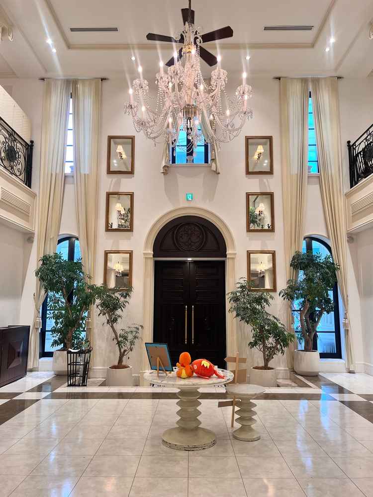 ゲストの受付場所です。白基調でお城のような可愛さがありました。