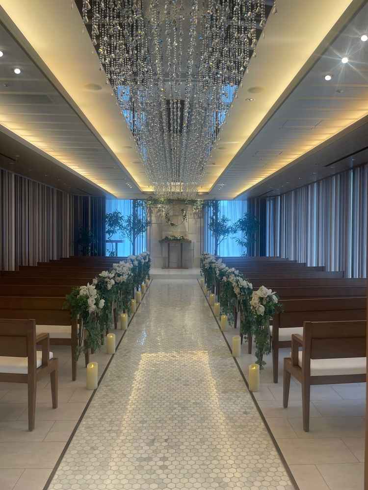 式場。日差しが差し込み過ぎないのが良かったです。