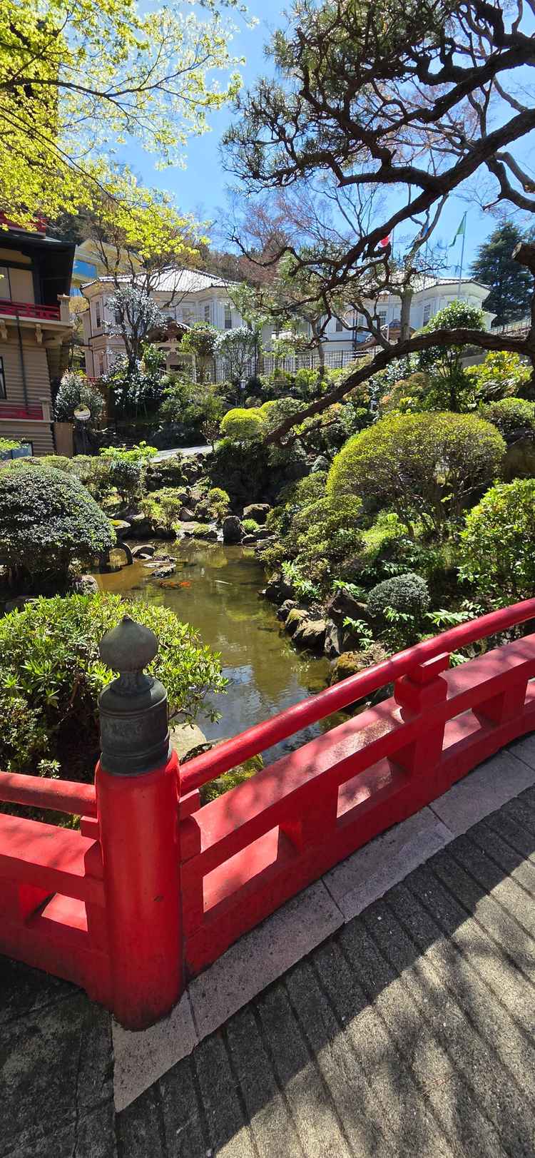 滝や池、橋も至るところにあり結婚式だけでなく宿泊でも楽しめそうでした。