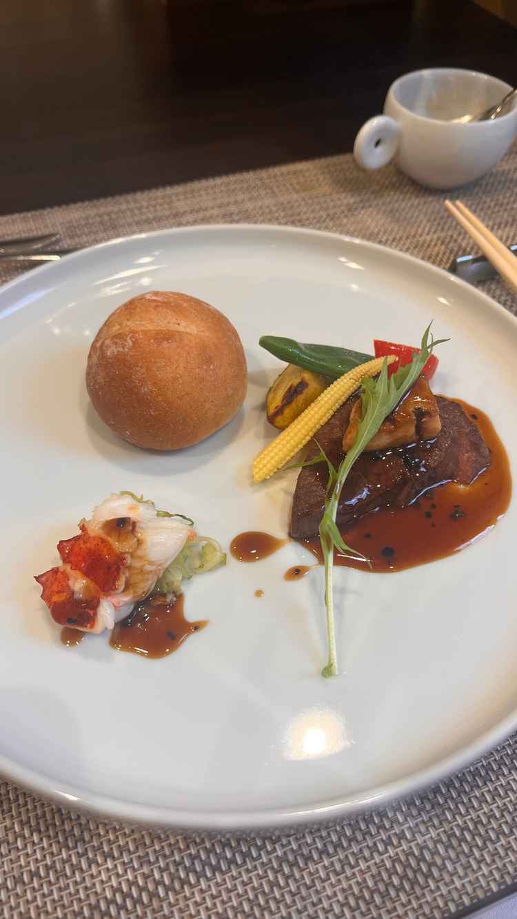試食のお料理。見た目も素敵でとてもおいしかったです。