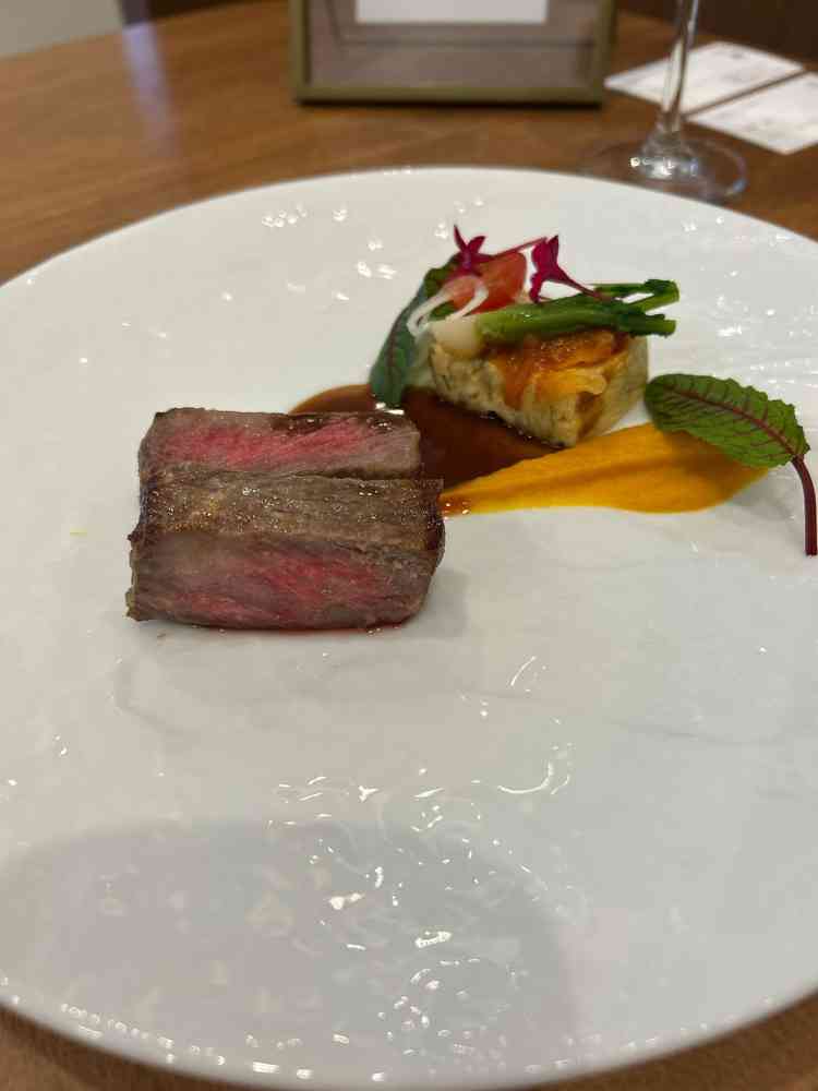 試食の国産牛。柔らかくておいしかったです。