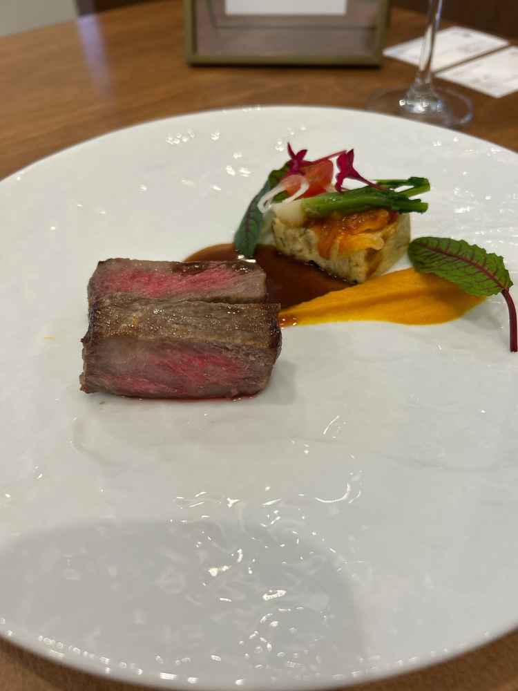 試食の国産牛。柔らかくておいしかったです。