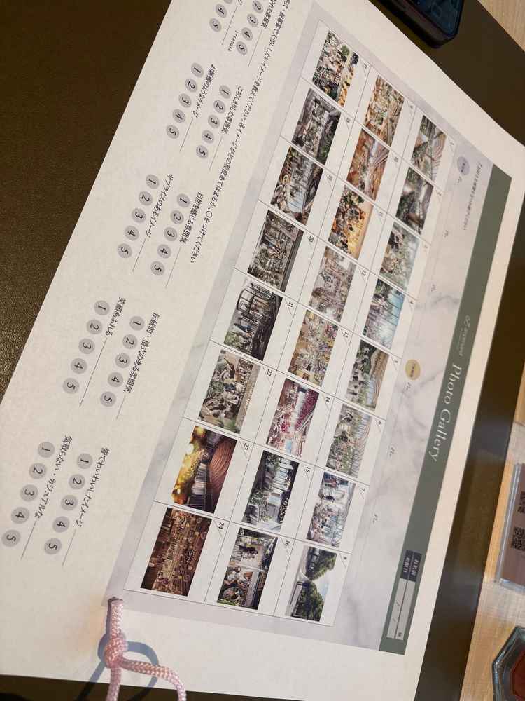 会場の雰囲気や好きなテイストの確認シート　新郎側とのすり合わせに役立ちました。