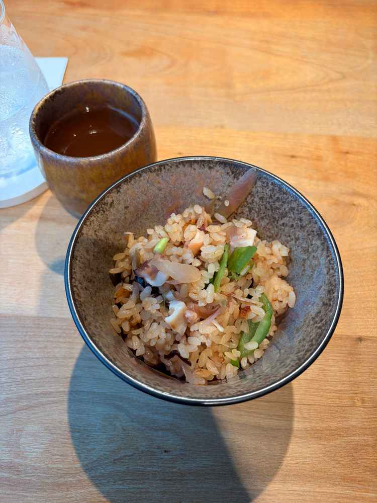 水タコの釜飯のすごく美味しかった