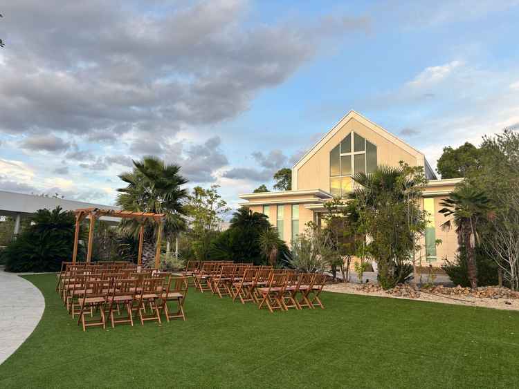 ガーデンウエディングの会場。ガーデンウエディングに憧れがあったので素敵。