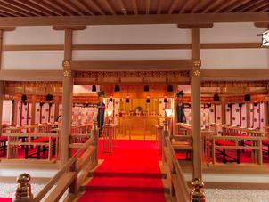 雅楽の調べの中で行える神前式用の会場