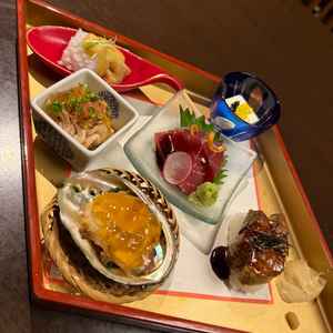 和食の前菜。結婚式の料理で和食は初体験で印象深かった。