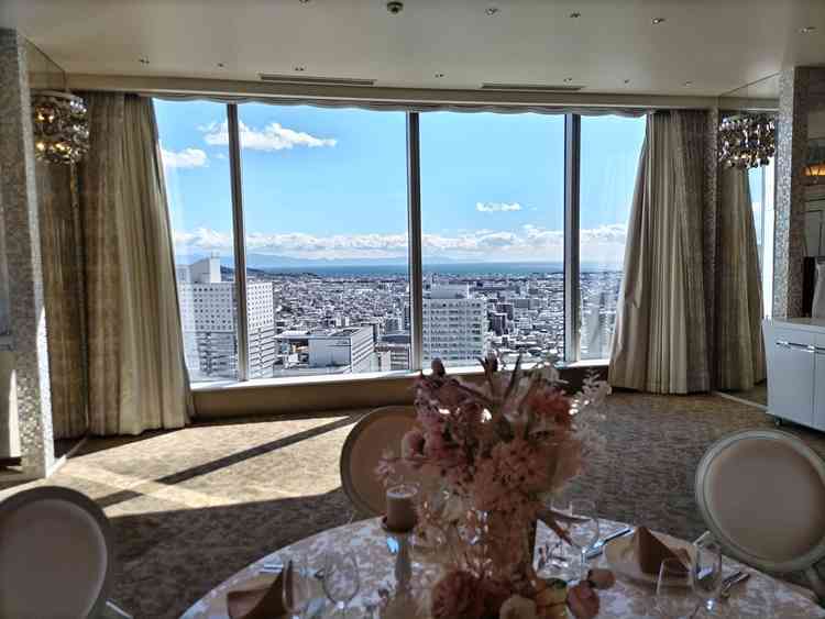 披露宴会場からの景色。