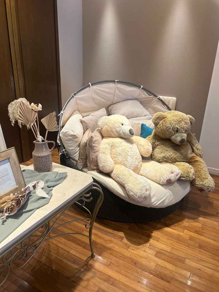 ガーデンから披露宴会場に続く部屋にかわいいクマのぬいぐるみが飾られており、癒されました。