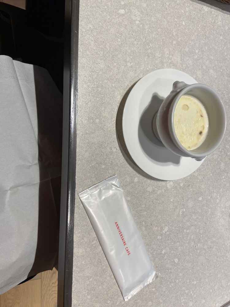 試食のキノコのスープの写真