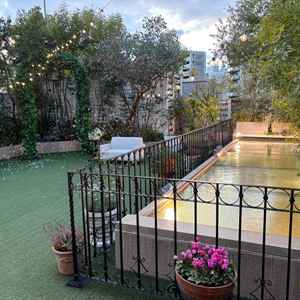 屋上のガーデン。シャボン玉が飛んでいて可愛かったです。