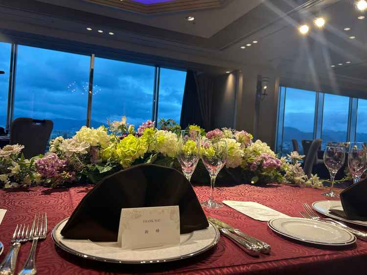 披露宴会場、高砂からの景色。