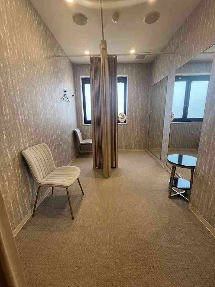 ゲストの着替えなどで使用できるそうで、パーテーションの区切りも多く使いやすそう