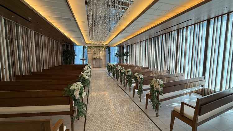 チャペル。正面まで歩かせてもらいました。