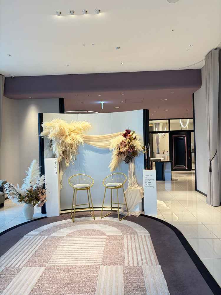 披露宴会場前のウェルカムスペースです。