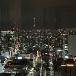 チャペルからの景色。スカイツリーも見えて都会の中の結婚式場という印象だった。