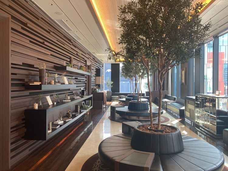 受付のロビー。日当たりがよく、落ち着ける空間。