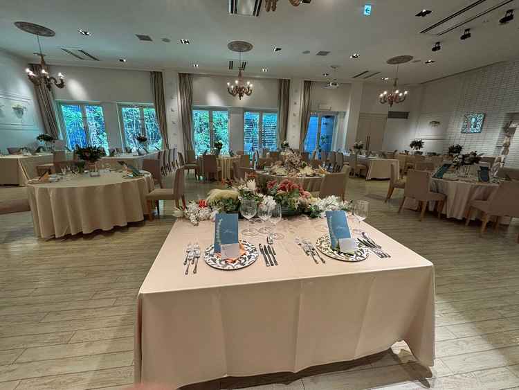 披露宴会場へ入る際、本番のような入場体験ができました。