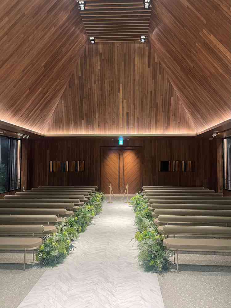 式場。新郎新婦側からの景色。