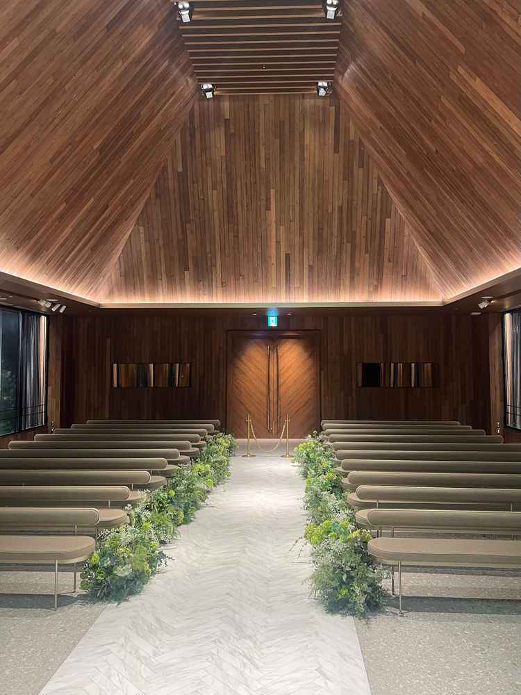 式場。新郎新婦側からの景色。